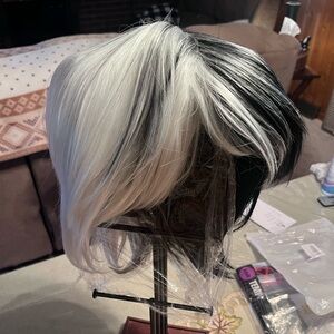 Black and white wig